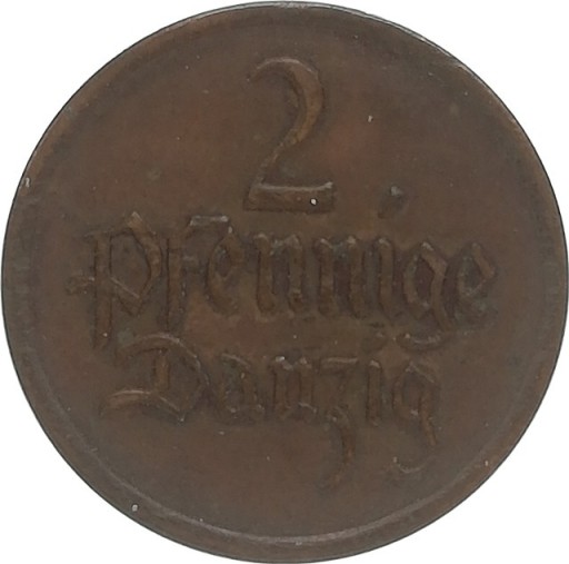 Zdjęcie oferty: Wolne Miasto Gdańsk 2 pfennige 1923, KM#141