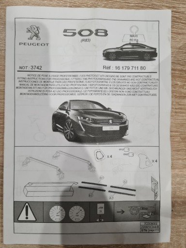 Zdjęcie oferty: Bagażnik dachowy belki poprzeczki Peugeot 508 II