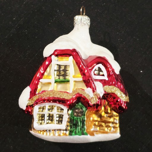 Zdjęcie oferty: Bombki choinkowe DOMKEK 1 szt.  szklane ozdoby na choinkę  kształtki retro