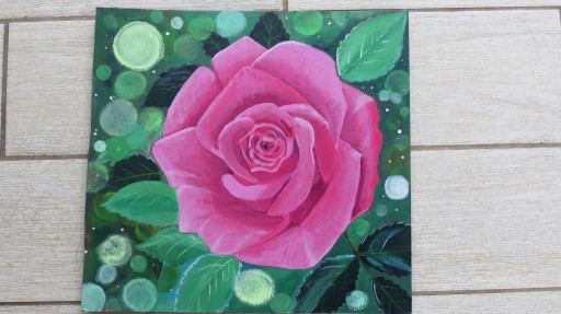 Zdjęcie oferty: Obraz malowany ręcznie akrylami 20x20 Róża