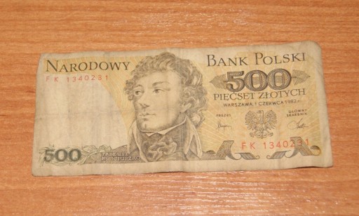 Zdjęcie oferty: Stary banknot 500 złotych polski PRL