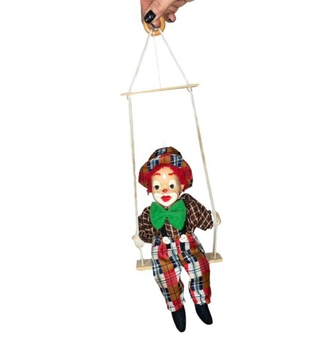Zdjęcie oferty: Lalka porcelanowa klaun z huśtawką