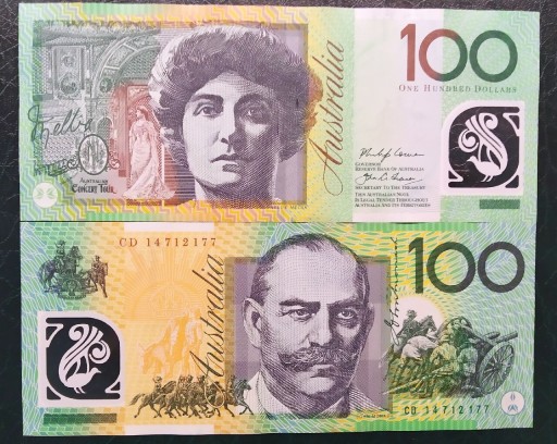 Zdjęcie oferty: Australia 100 dollars XF+/aUNC 