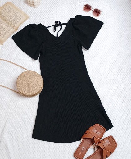 Zdjęcie oferty: Mała czarna sukienka mini bufiaste rękawy wesele imprezę lato nowa Only M