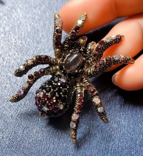 Zdjęcie oferty: Broszka pająk tarantula vintage postarzana