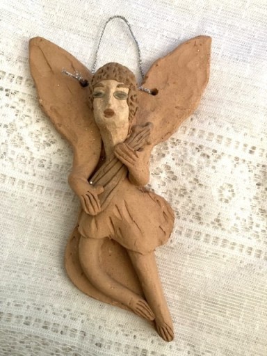 Zdjęcie oferty: Gliniany, ręcznie robiony aniołek