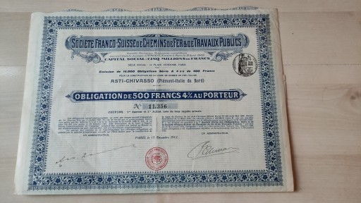 Zdjęcie oferty: SOCIETE FRANCO-SUISSE de CHEMINS de FER et...