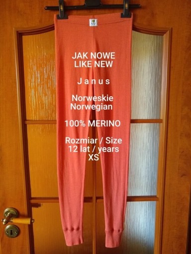 Zdjęcie oferty: JANUS  Norweskie getry termiczne, 100% Merino, XS 