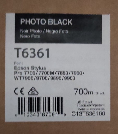 Zdjęcie oferty: Tusz Epson T6361 7890 7900 9890 9900 Photo Black