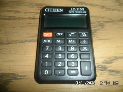 Zdjęcie oferty: CITIZEN LC-110N kalkulator biurowy z baterią do wymiany