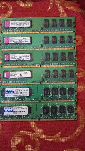 Zdjęcie oferty: Pamięci RAM DDR2 6x 1GB Kingston GoodRam 667mhz 800mhz