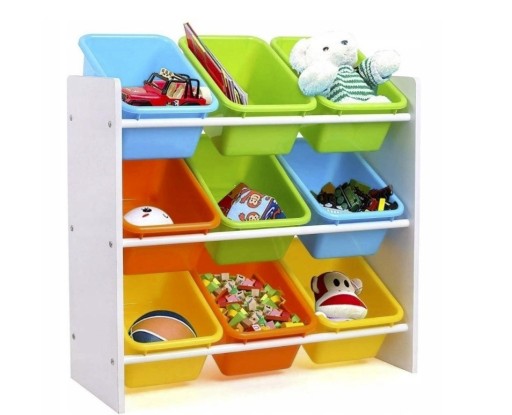 Zdjęcie oferty: REGAŁ KOLOROWY ORGANIZER POJEMNIKI ZABAWKI DZIECI 2 sztuki 18 pojemników