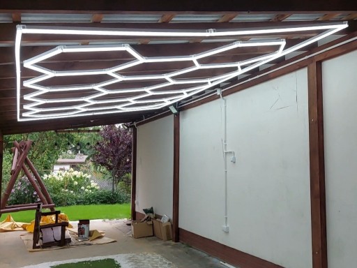 Zdjęcie oferty: Lampa led hexagon / plaster miodu do garazu, domu, salonu, barbera