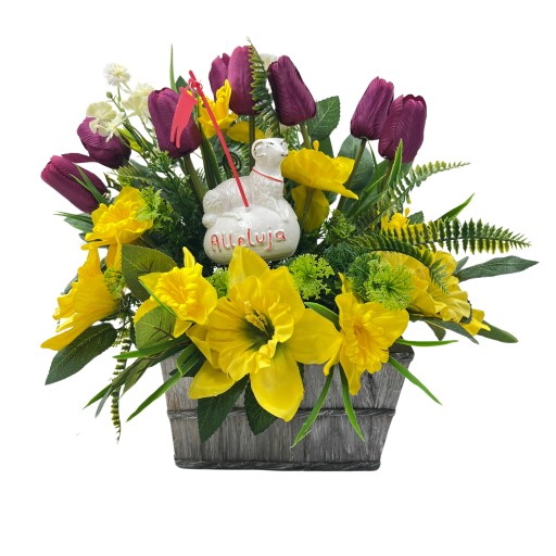 Zdjęcie oferty: Wiązanka stroik kompozycja na grób kwiat wielkanoc