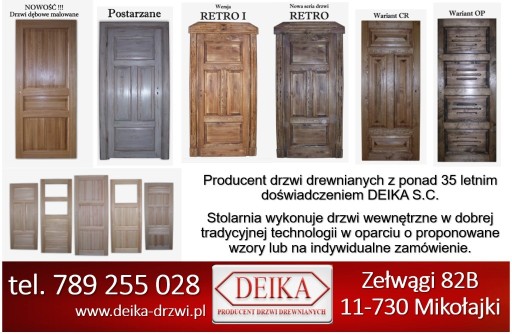 Zdjęcie oferty: drzwi drewniane wewnętrzne, producent
