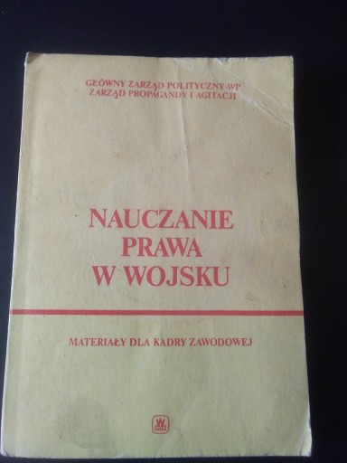 Zdjęcie oferty: Książka pt,, Nauczanie Prawa w Wojsku "