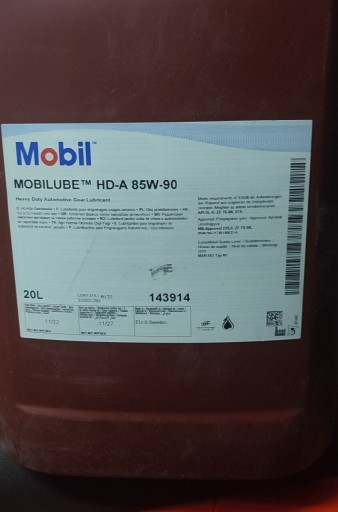Zdjęcie oferty: Mobilube HD-A 85W90 olej hydrauliczny 
