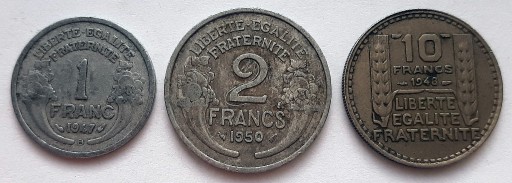 Zdjęcie oferty: Francja - zestaw monet obiegowych sprzed 1950
