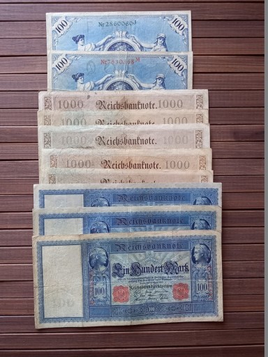 Zdjęcie oferty: Zestaw banknotów Niemieckich 10 sztuk