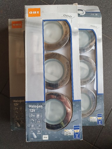 Zdjęcie oferty: lampa do zabudowy IP44 chrom 3 halogenki OBI nowe