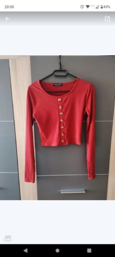 Zdjęcie oferty: Czerwona bluzka, crop długi rękaw, longsleeve