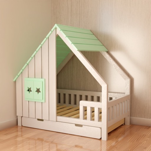 Zdjęcie oferty: Lozeczko łóżko drewniane domek dla dzieci RATY