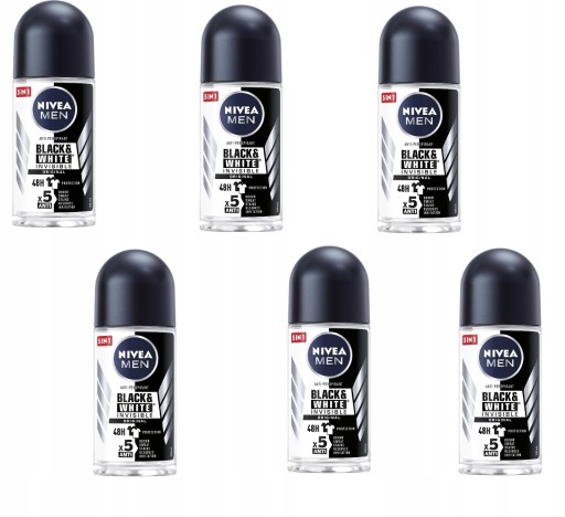 Zdjęcie oferty: Antyperspirant męski NIVEA MEN Black White 6 szt.