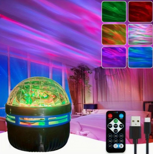 Zdjęcie oferty: Projektor zorzy polarnej lampka LED na USB z pilotem Dekor