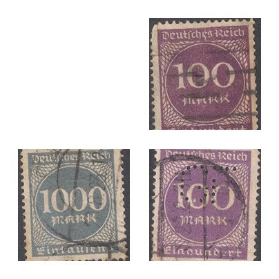 Zdjęcie oferty: Deutsches Reich - cyfry trzy znaczki – Niemcy