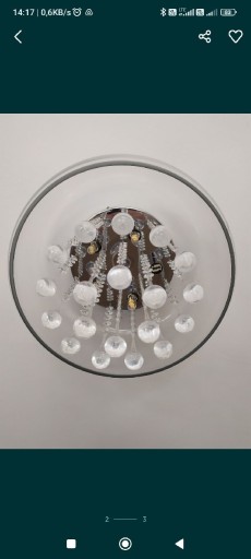 Zdjęcie oferty: Żyrandol szklany na 5 żarówek LED, 100% sprawny.