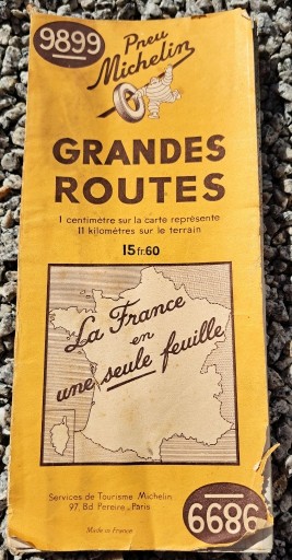 Zdjęcie oferty: Mapa samochodowa Francji Michelin 1942