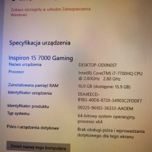 Zdjęcie oferty: Dell Inspiron 15 700 Gaming