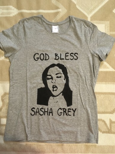 Zdjęcie oferty: HandMade koszulka Tshirt szary L Sasha Grey