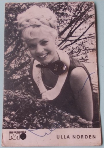 Zdjęcie oferty: 105) Ulla Norden, piosenkarka Niemcy,autograf 