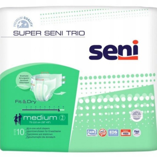 Zdjęcie oferty: Seni Super Trio Pieluchomajtki Medium 70sztuk