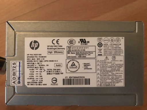 Zdjęcie oferty: Zasilacz komputerowy HP 180W