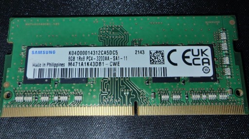 Zdjęcie oferty: SAMSUNG 8GB DDR4 PC4-3200A M471A1K43DB1-CWE SODIMM