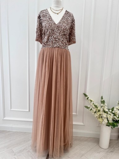 Zdjęcie oferty: Sukienka zdobiona dla druhny świadkowej mamy na wesele Maya Deluxe 48 4XL