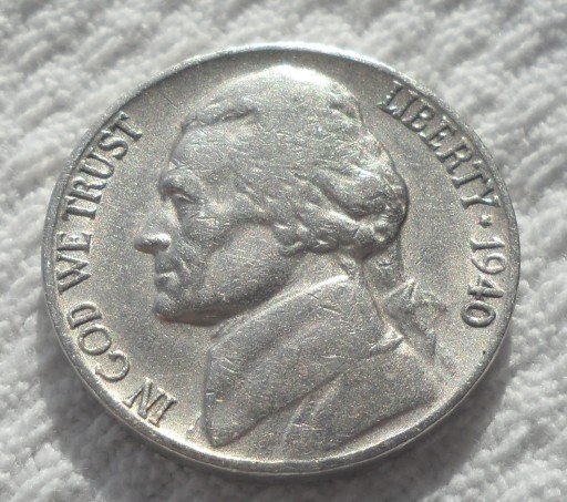Zdjęcie oferty: USA Tomasz Jefferson 5 centów 1940 D Denver 