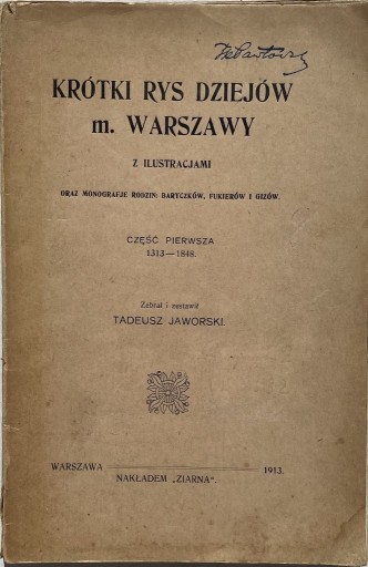 Zdjęcie oferty: KRÓTKI RYS DZIEJÓW M. WARSZAWY