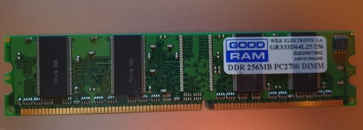 Zdjęcie oferty: RAM 256MB GoodRam DDR PC2700 DIMM GR333D64L2