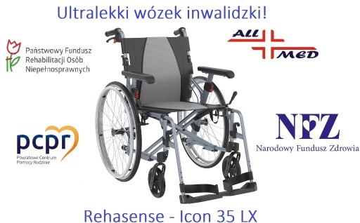 Zdjęcie oferty: Wózek inwalidzki Rehasense Icon 35 LX, NFZ.