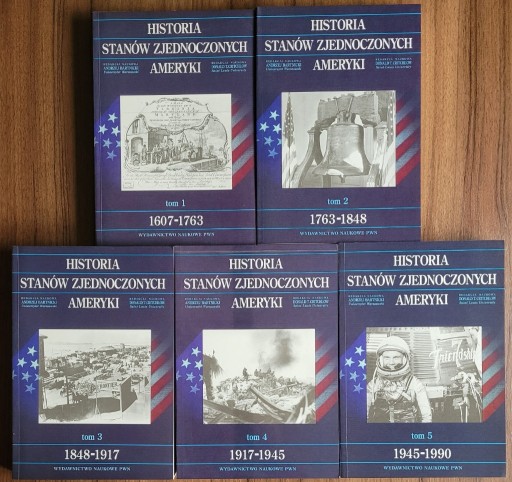 Zdjęcie oferty: HISTORIA STANÓW ZJEDNOCZONYCH AMERYKI T.1-5 - NOWE