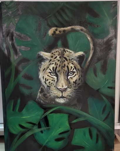 Zdjęcie oferty: Obraz ręcznie malowany Jaguar seria Jungle