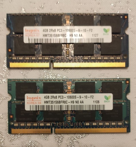 Zdjęcie oferty: Pamięć RAM HYNIX do laptopów 2x4GB w Dual Channel