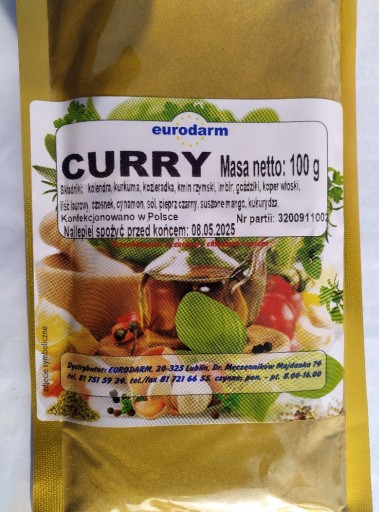 Zdjęcie oferty: curry 100 g eurodarm