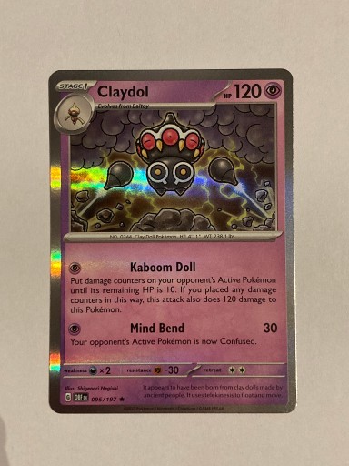 Zdjęcie oferty: Pokemon TCG Obsidian Flames: Claydol Holo 095/197