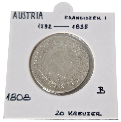 Zdjęcie oferty: 20 Kreuzer 1808 B - FRANZ I - SREBRO