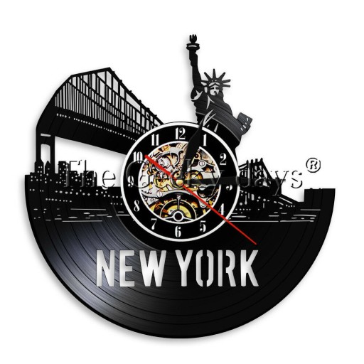 Zdjęcie oferty: NEW YORK Zegar ścienny z płyty winylowej