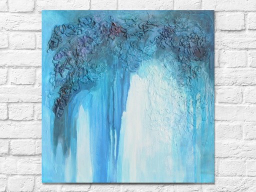 Zdjęcie oferty: Obraz Ice cave 50x50 cm, akryl na płótnie, zima.